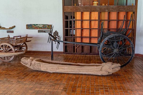 A ox cart and a canoe, of course also made in Teak Rai Mae Fah Luang, Chiang Rai, Thailand