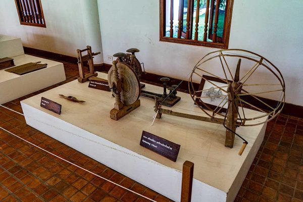 A spinning wheel and other items for garment production Rai Mae Fah Luang, Chiang Rai, Thailand
