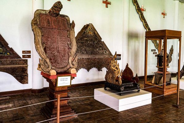 Religious artefacts made of Teak wood Rai Mae Fah Luang, Chiang Rai, Thailand